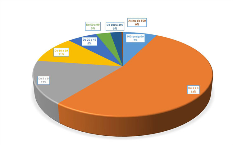 Gráfico do porte das empresas